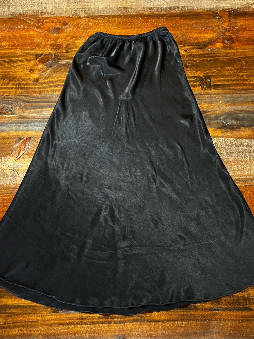 Milio Milano Satin Black Midi Slip Skirt - Picture 2 of 8
